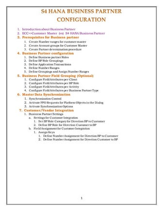 S4 HANA Business Partner Configuration@Ganesh Tarlana
