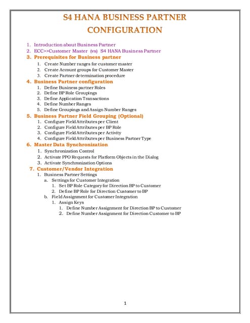 S4 HANA Business Partner Configuration@Ganesh Tarlana