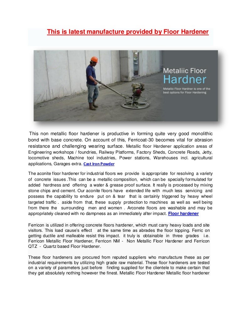 We Great Industrial For Floor Hardeners