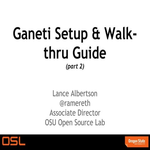 Ganeti Hands-on Walk-thru (part 2) -- LinuxCon 2012