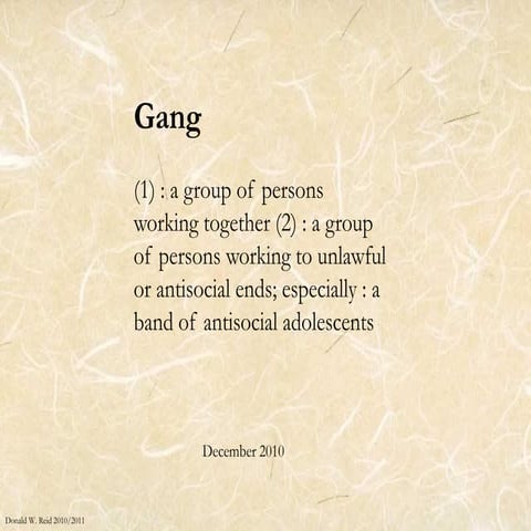 Gang analysis 2010