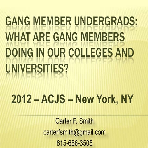 Gang member undergrads what are gang members doing in our colleges and univer...