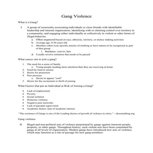 Gang Violence Background