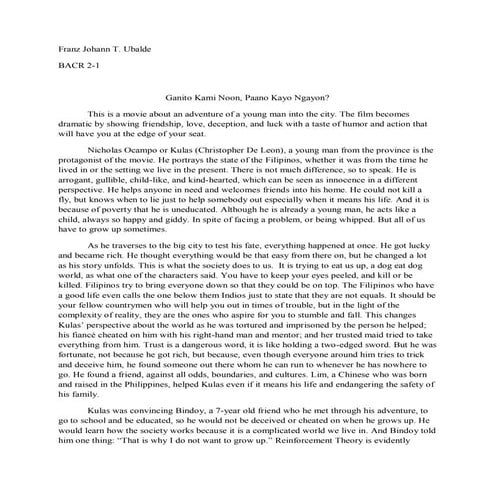 Ganito kami noon - Term Paper