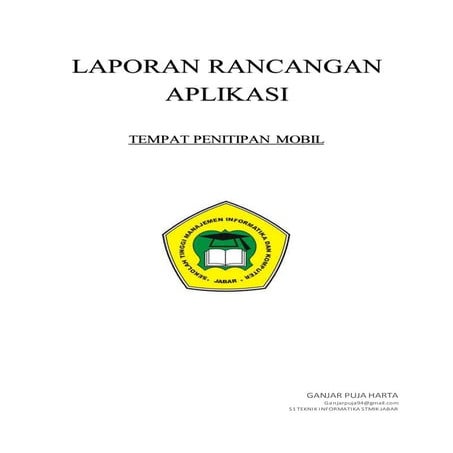 LAPORAN RANCANGAN APLIKASI PENITIPAN MOBIL