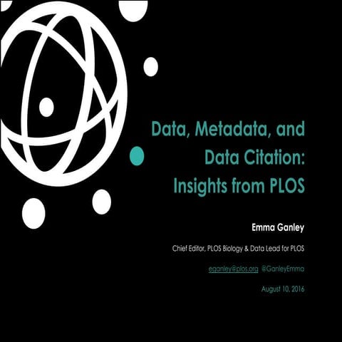 Data Metadata and Data Citation - Emma Ganley (PLoS)
