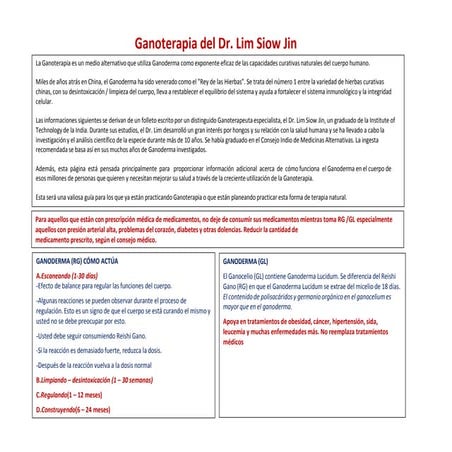 DXN Ganoterapia del Datuk Dr Lim Siow Lim