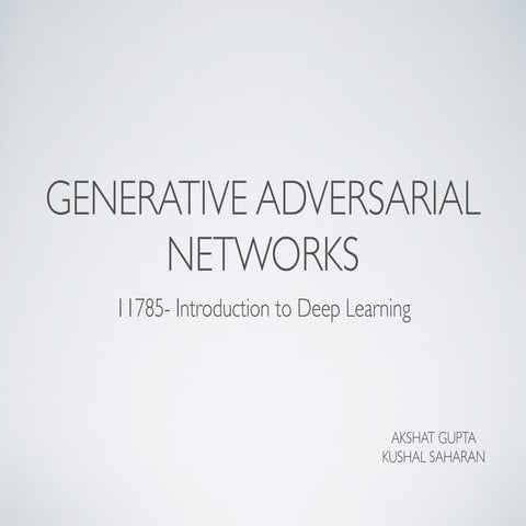 Introduction to Generative Adversarial Networks mathematics