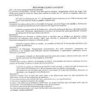 CUENTO - Seamos como gansos