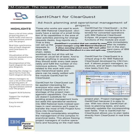 GanttChart for ClearQuest 1.4 (Ad hoc planning and operational management). h...