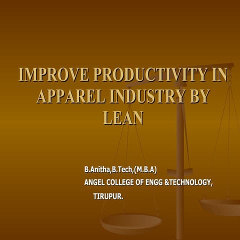 Improving Productivity by Lean