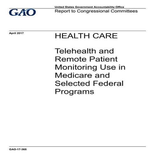 US Goverment Accountability Office Telehealth report
