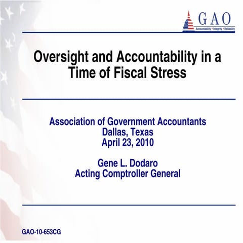 GAO report on the US fiscal situation