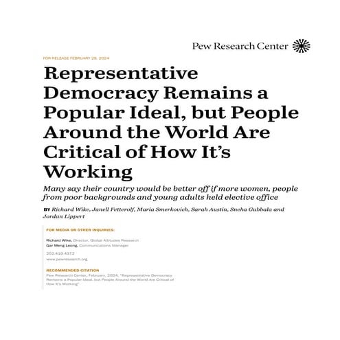 Pew Research: on Democracy 2024 report and findings