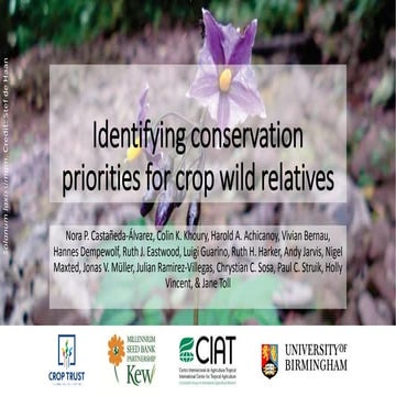 Prioritizing Crop Wild Relatives Collecting