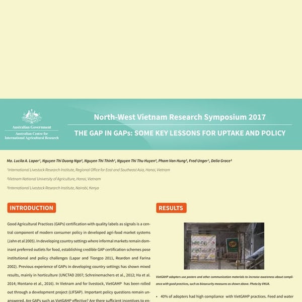 The gap in GAPs: Some key lessons for uptake and policy