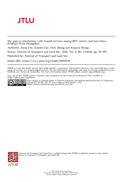 Gap in satisfiction brt users