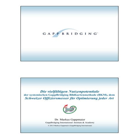 GappBridging BKM - Das Schweizer Offiziersmesser für Optimierung jeder Art