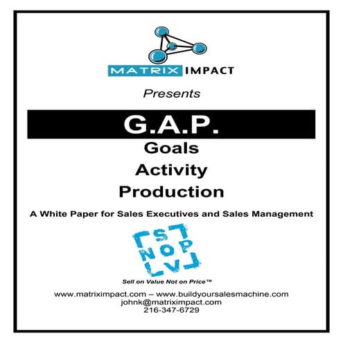 G.A.P. Planning Tool