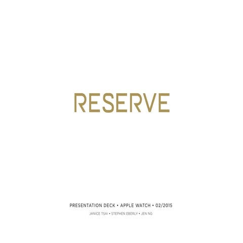 RESERVE | Client Project | Case Study