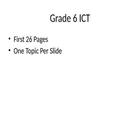 Grade 6 Information and communication Technology | PPTX