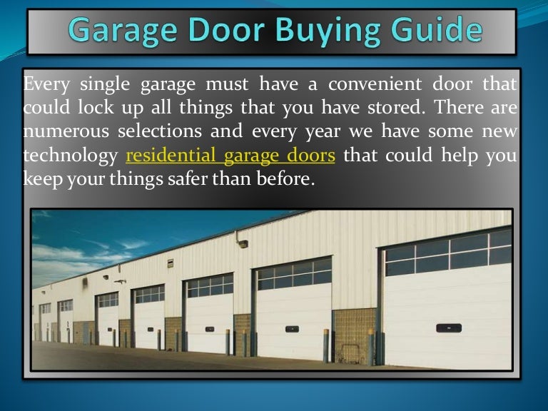 Garage door buying guide
