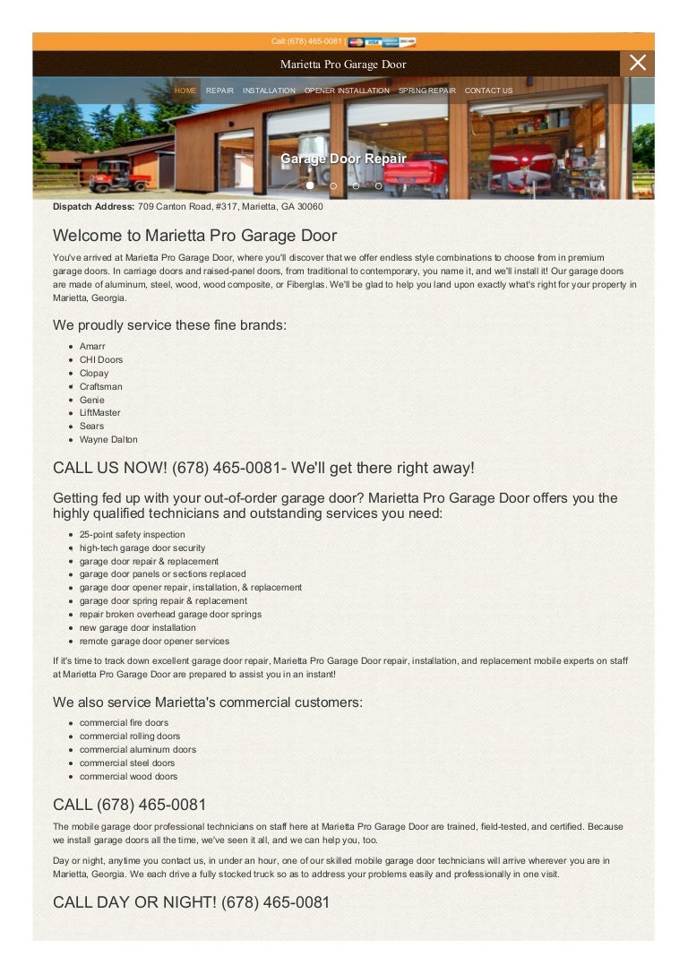 Garage door repair marietta