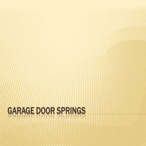 Garage door springs
