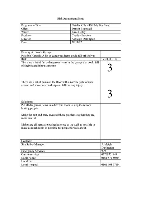 Risk assessment | PDF