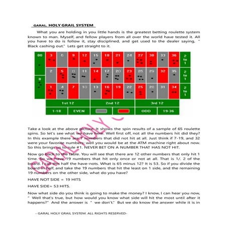 Garal roulette holy grail system | PDF