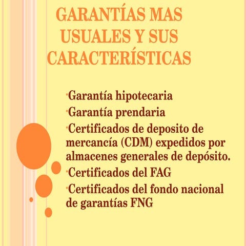 GARANTIAS USUALES