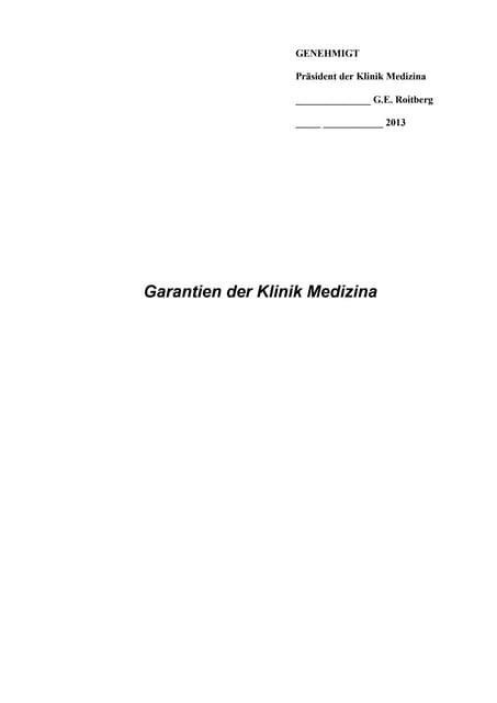 Garantien der Klinik Medizina