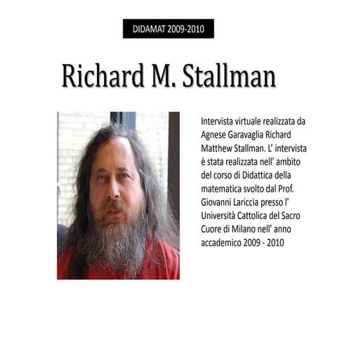 Agnese Garavaglia intervista Richard Stallman