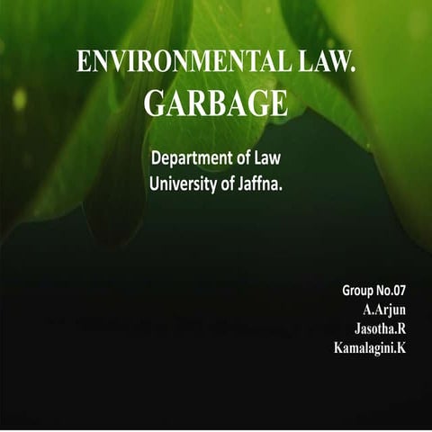 Garbage at Sri Lankan environamntal Experience