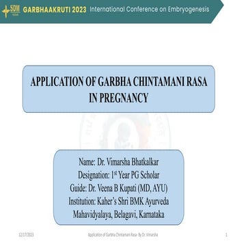 Application of Garbha Chintamani Rasa in Pregnancy