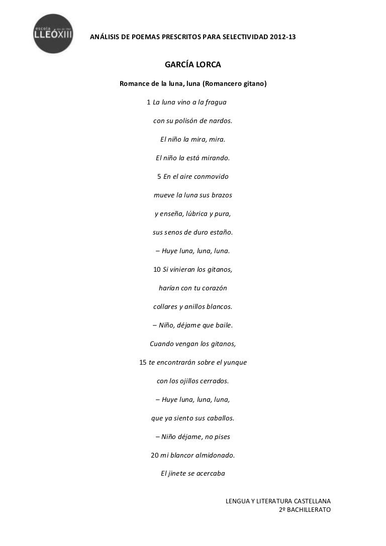 García Lorca Romance De La Luna Luna