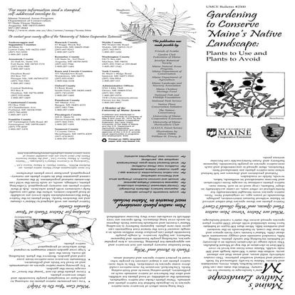 Gardening to Conserve Maine's Native Landscape: Plants to Use and Plants to A...