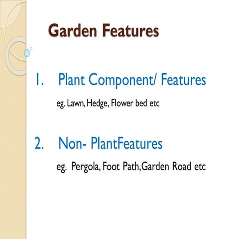 Garden feature, lawn,shrubbery , sunken garden , bog garden , garden adornmen...