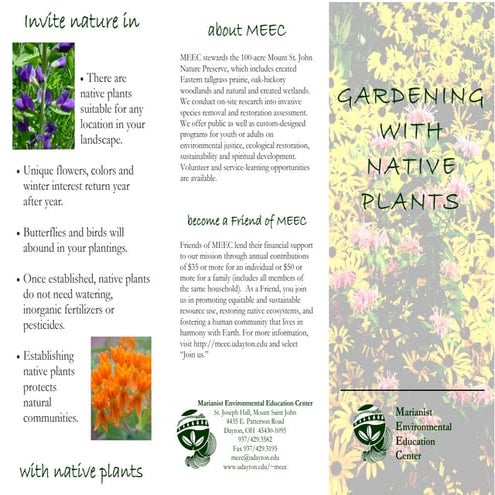 Gardening with Native Plants - Marianist Environmental Education Center, Ohio