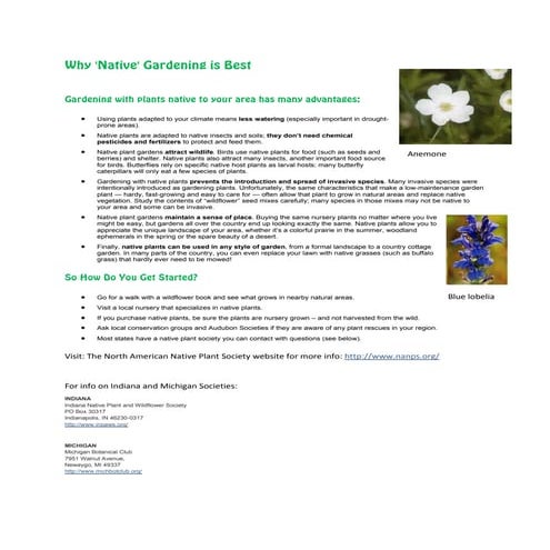 Gardening with Native Plants - Indiana Native Plant and Wildflower Society