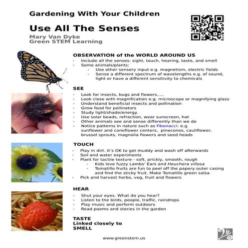 Gardening With Your Children - Use All The Senses Handout | PDF