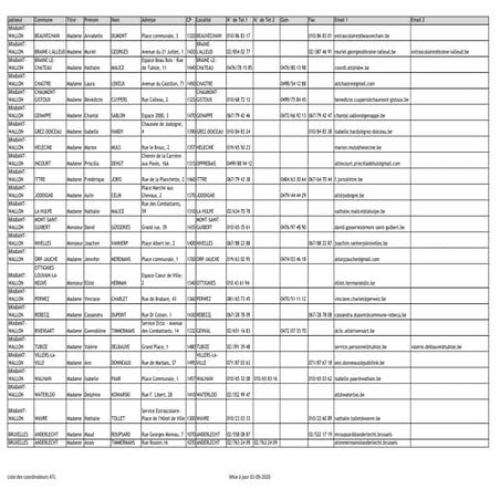 Les garderies des 9 et 10 novembre