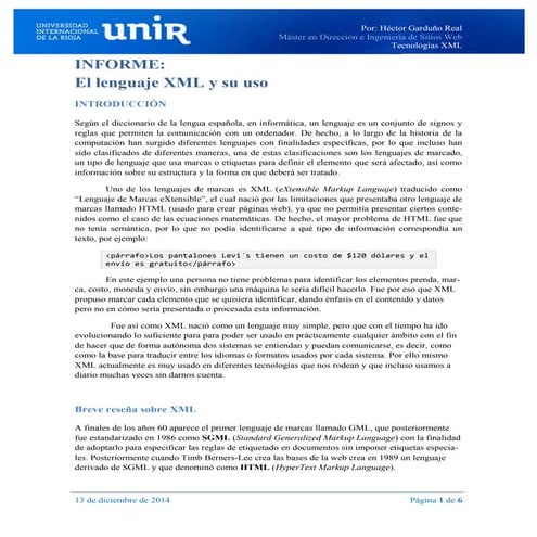 El lenguaje XML y su uso