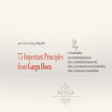 75 Key Jyotish Principles from Garga Hora
