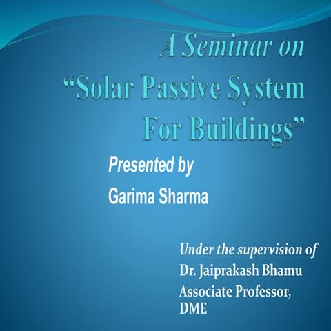 solar passive system  for buildings