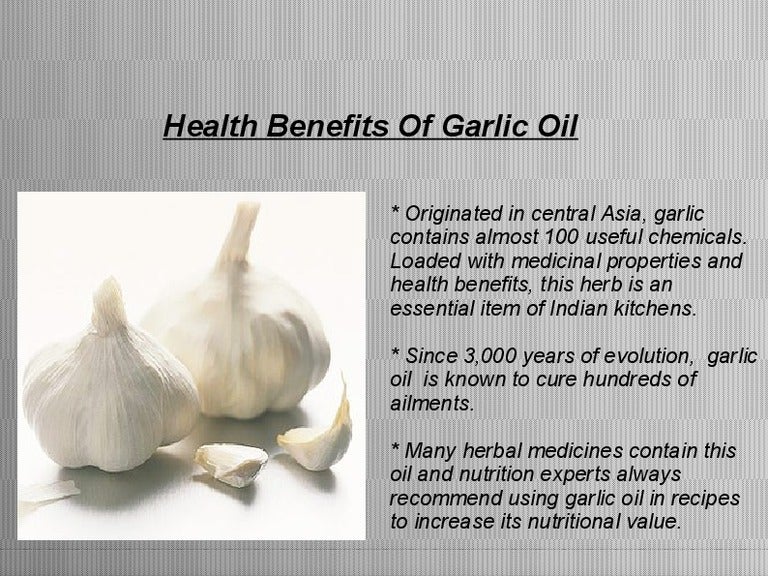 Health Benefits Of Garlic Oil