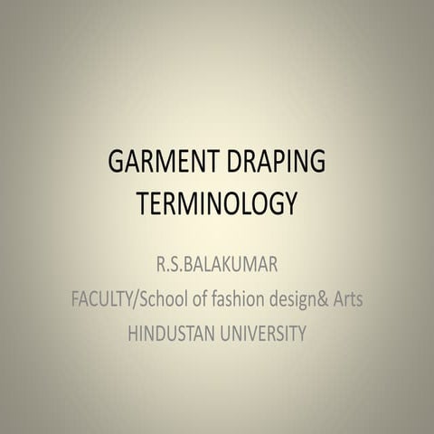 Garment draping terminology