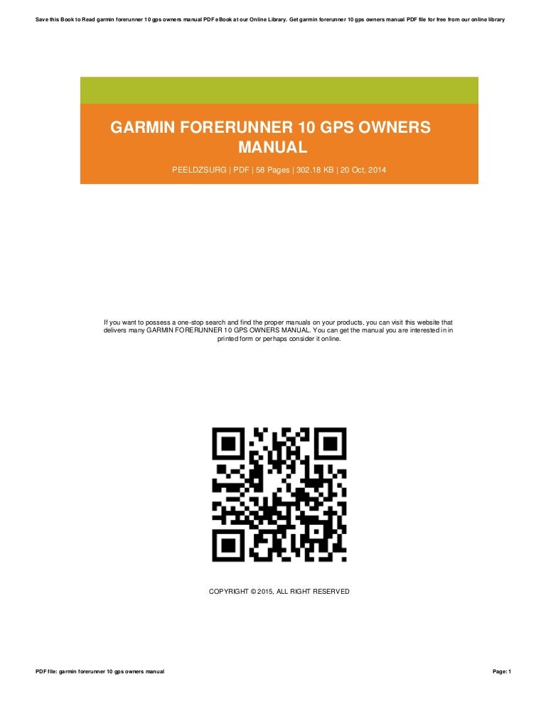 garmin forerunner 10 instructions
