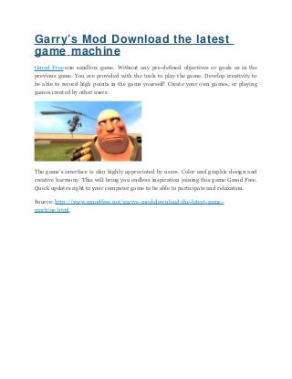 Garrys mod download the latest game machine
