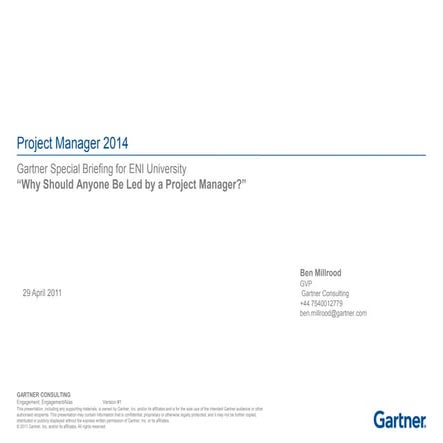 Garter. Project Manager 2014